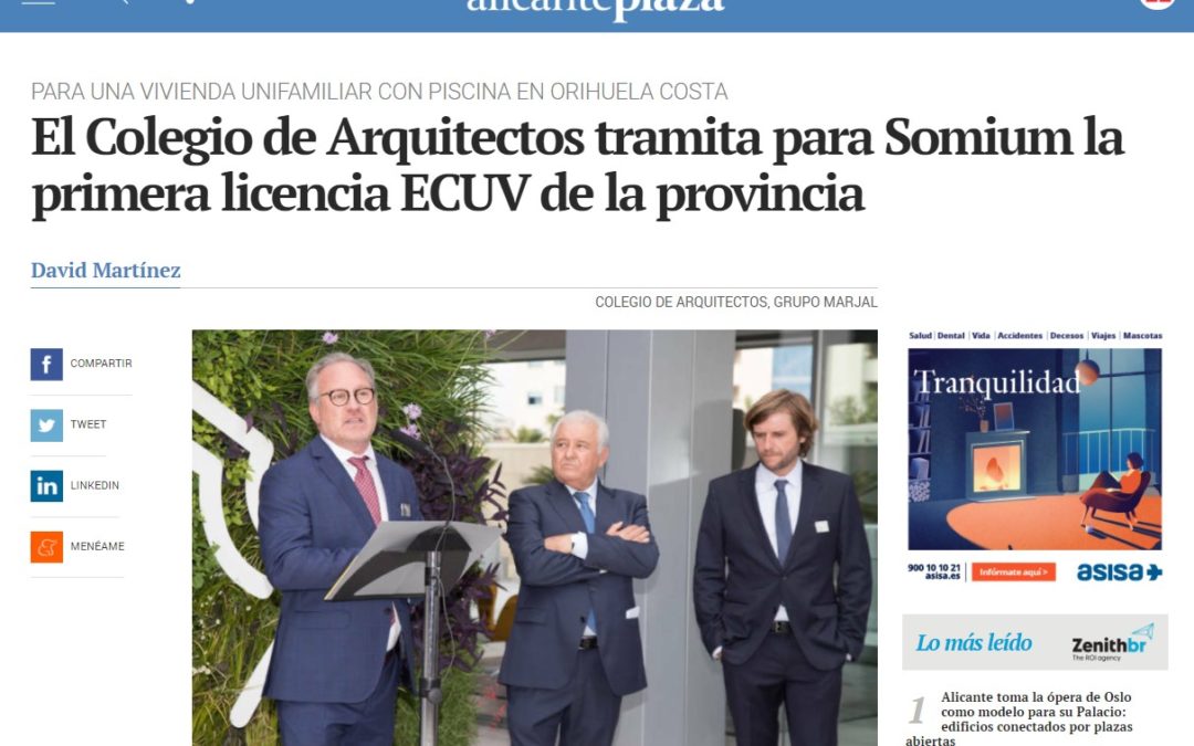 El Colegio de Arquitectos tramita para Somium la primera licencia ECUV de la provincia